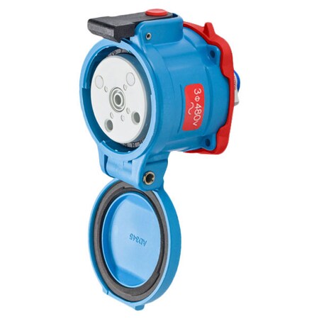 Meltric Watertight Pin & Sleeve Receptacle, 50 A, 480V AC, 2 Pole, Screw Terminals Wire Connection Type 31-34242-K04-375-4X